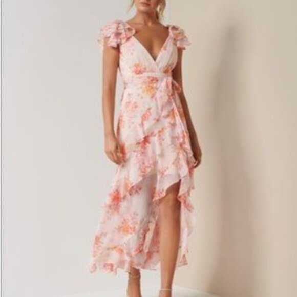 Ever New Blush Floral High Low Dress - Picture 1 of 10